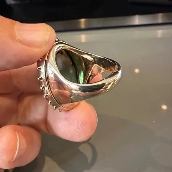 Alexis Bittar Green and Gold Statement Ring in sz 7 New No Tag - Picture 12 of 15